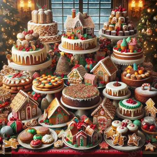 arrangement of freshly baked Christmas treats