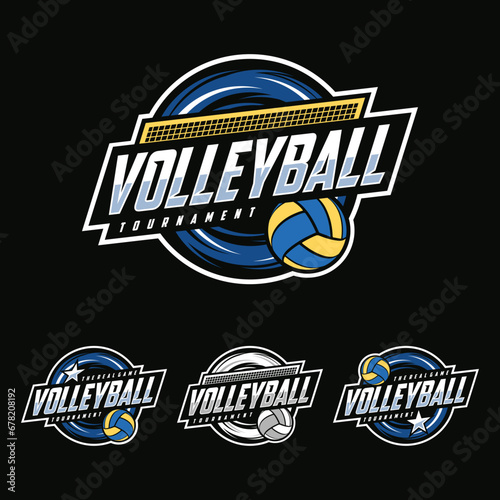 Volleyball logo design vector illustration, Emblem set collection for volleyball club photo