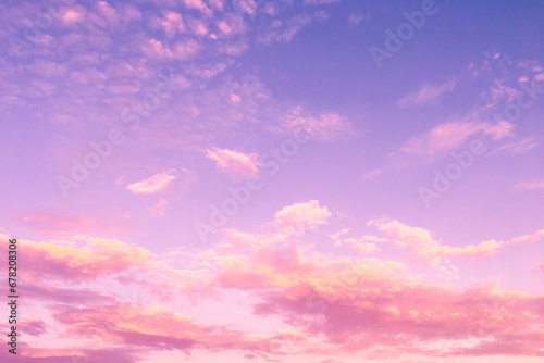 Background of purple sky and bright pink clouds.