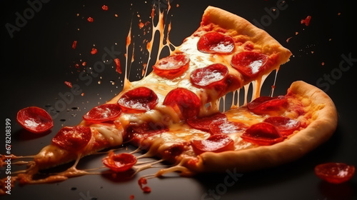 Delicious pizza slices with cheese.Ai Generated