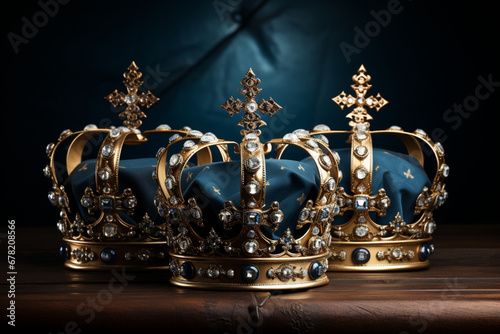 golden crown on black background