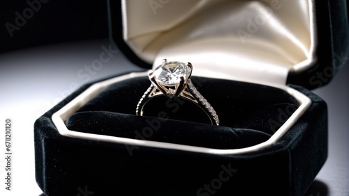 Diamond Engagement Ring inside a ring box © FadedNeon