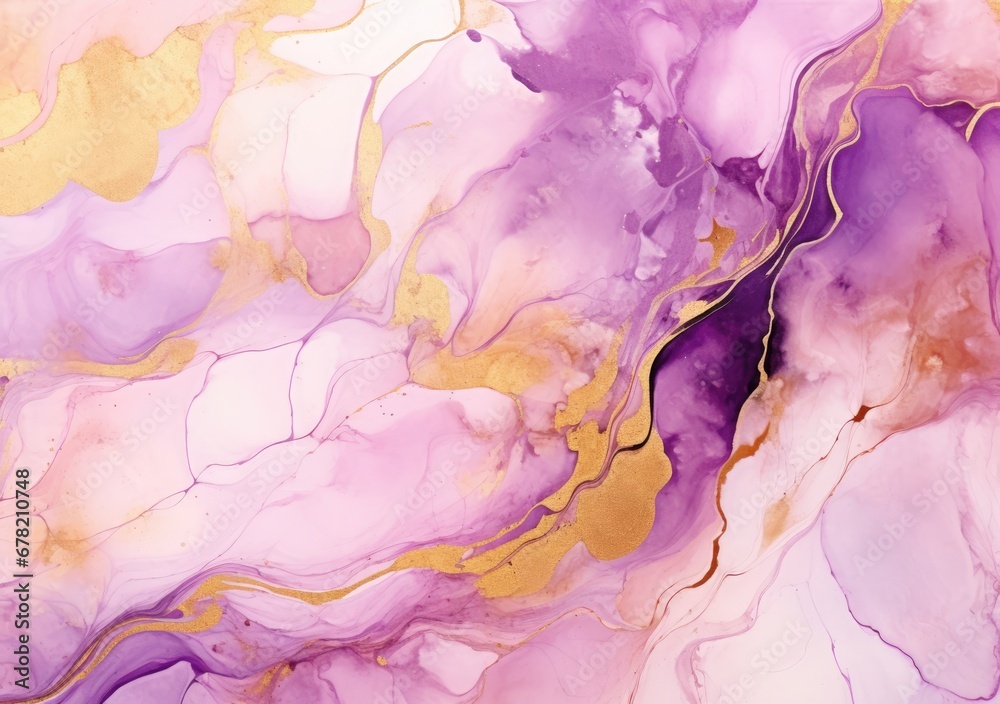 Rose pink liquid watercolor background with golden dots. Dusty blush marble alcohol ink drawing effect Rose pink liquid watercolor background with golden dots. Dusty blush marble alcohol ink drawing effect
