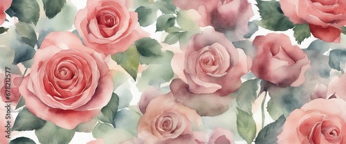 watercolour roses, wallpaper