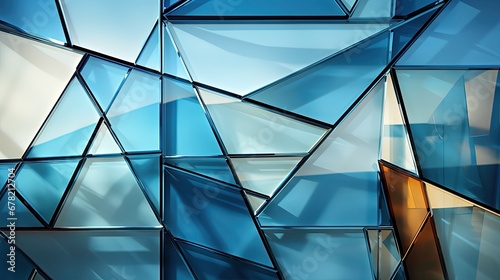 A Vivid Reflection: Close-Up of a Mesmerizing Blue Glass Wall