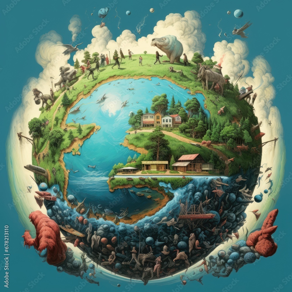 Fototapeta premium Save planet concept, Invest in our planet, Ecology concept, World environment day background