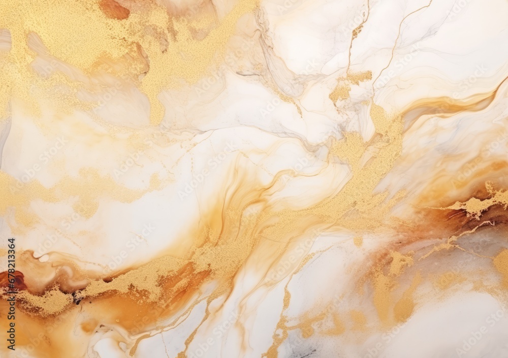 Fototapeta premium Liquid marble design abstract painting background with gold splash texture