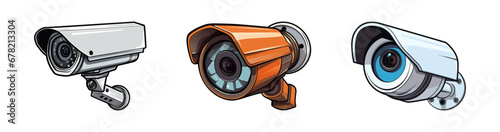 CCTV camera. Cartoon vector illustration