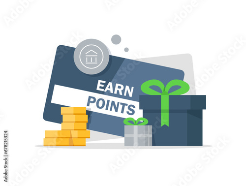 Earn points concept,Loyalty program and get rewards, Suitable for web landing page, ui, mobile app