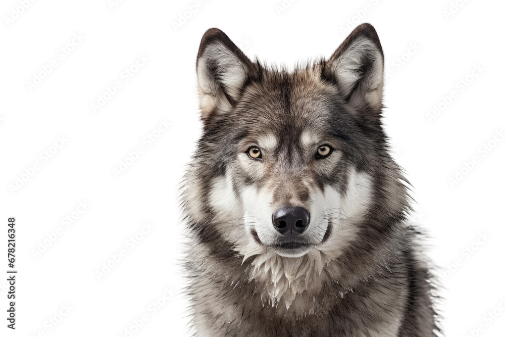 Realistic Wolf Illustration on Transparent Background, PNG, Generative Ai