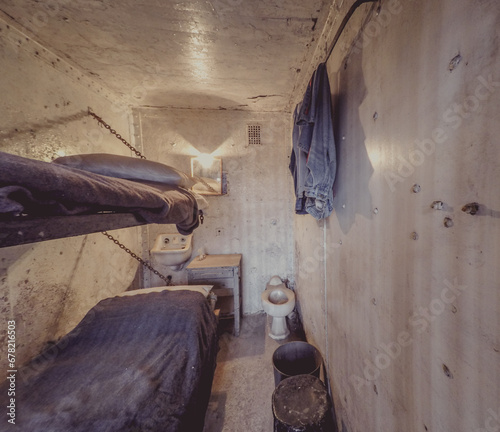 Interior of a prison cell.