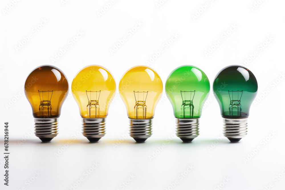 LED light bulbs symbolizing energy efficiency isolated on a white background LED light bulbs symbolizing energy efficiency isolated on a white background