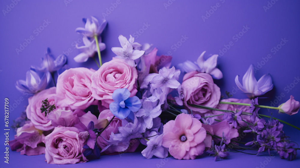A close up of a bunch of purple flowers