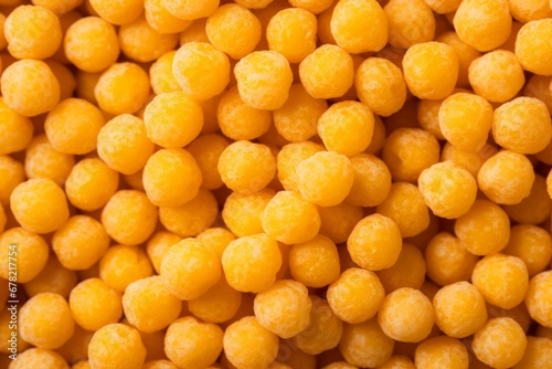 Delicious corn cereal balls in a macro image full frame