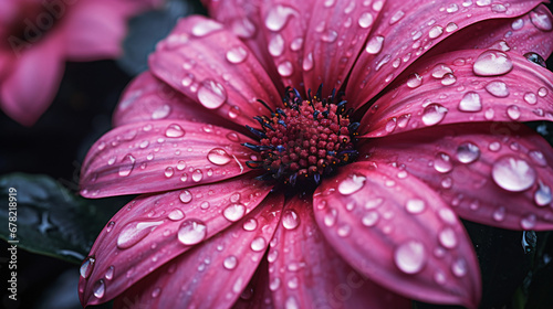 A close up of  a flower with water droplets