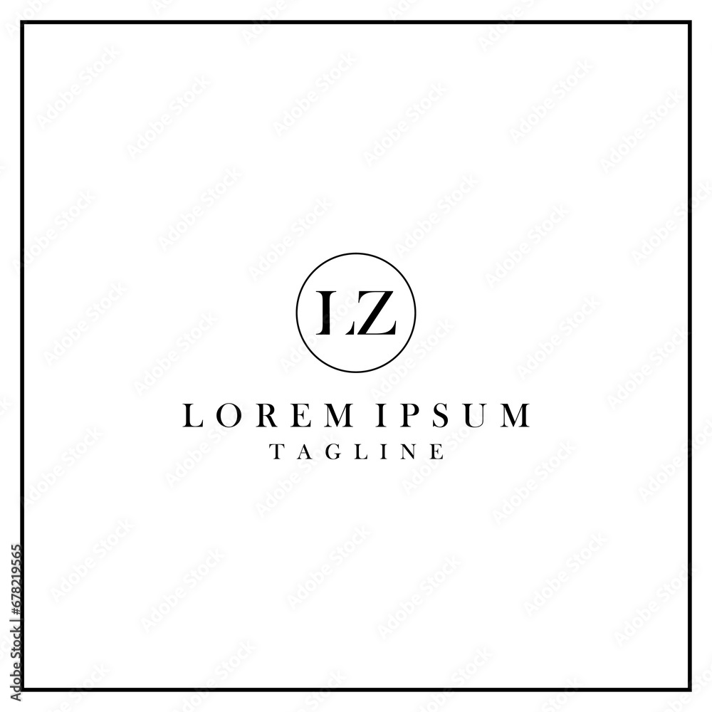 lz circle logo - obrazy, fototapety, plakaty 
