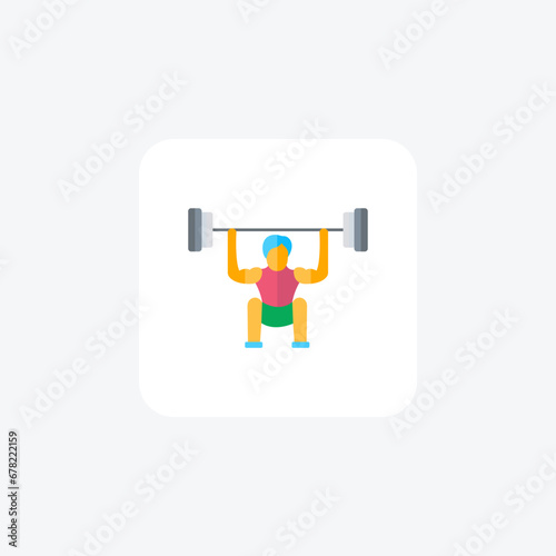  powerlifting,  icon  isolated on white background vector illustration Pixel perfect

