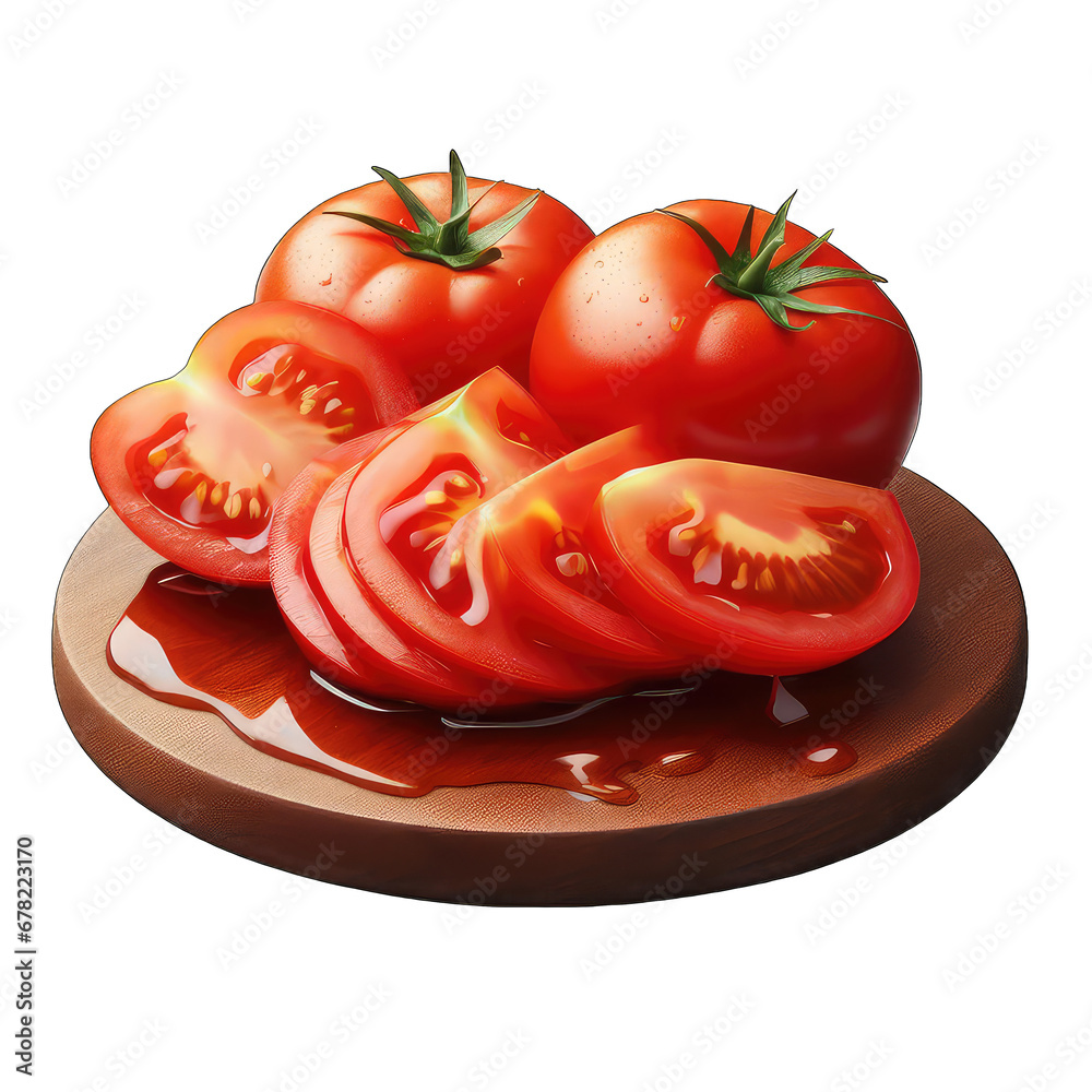 Slices of Tomatoes: Fresh and Vibrant, GENERATIVE AI