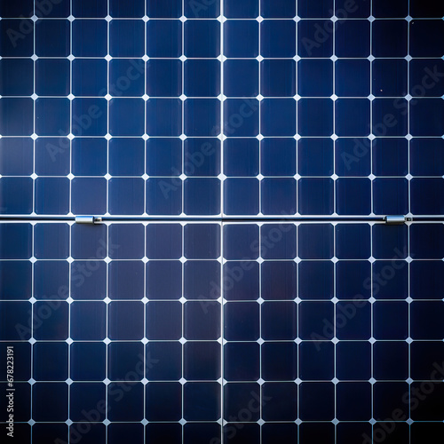 Close-up of solar panel surface with solar cells. Photovoltaic technology for sustainability, renewable and clean energy, and a sustainable planet, leading the energy transition