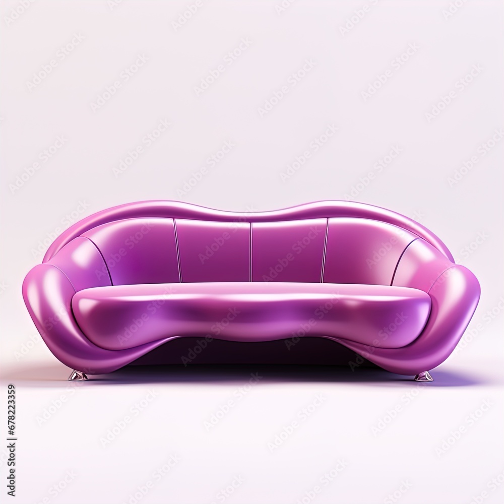 Współczesna elegancka różowa sofa - obrazy, fototapety, plakaty 