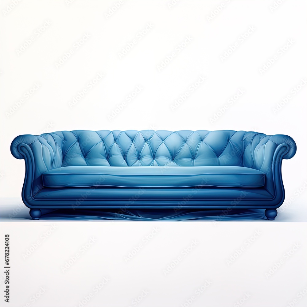 błękitna sofa - obrazy, fototapety, plakaty 