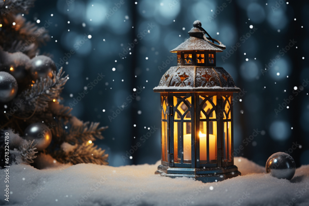 christmas card with lantern christmas card with lantern