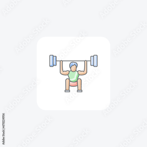 powerlifting, strength training,  icon  isolated on white background vector illustration Pixel perfect

