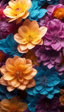 Floral Impressions: Creative Modern Art Featuring Colorful Flowers for Inspirational Backgrounds
