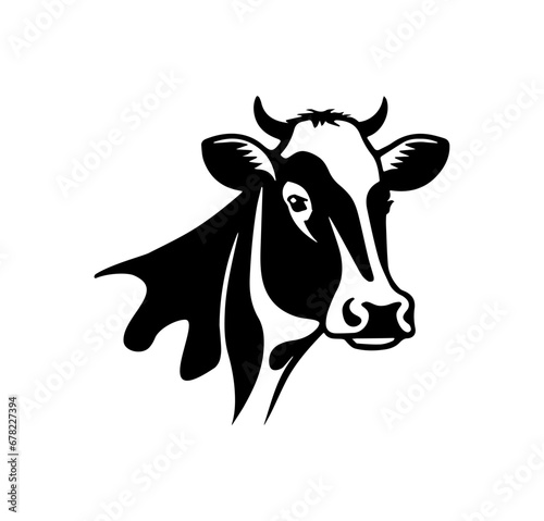 Cow Vector illustration. Stylized Vector Symbol Cow. Holstein Cow.
