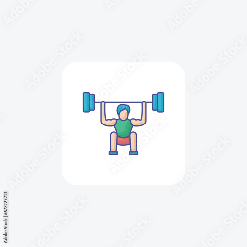  powerlifting, strength training,  icon  isolated on white background vector illustration Pixel perfect

