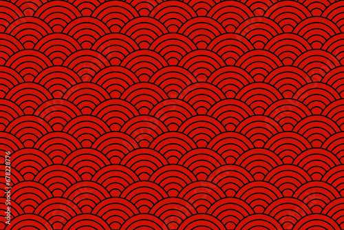 Chinese background Wave seamless pattern