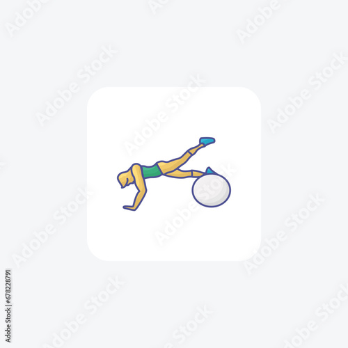 stability ball,  icon  isolated on white background vector illustration Pixel perfect

