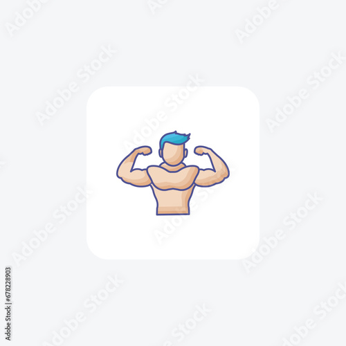muscle fitness, icon  isolated on white background vector illustration Pixel perfect

