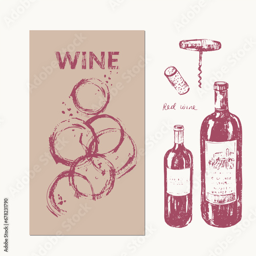 Hand drawn wine illustration