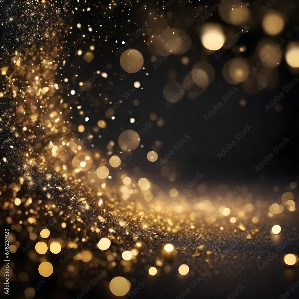 Gold dust particle abstract background ai generated 