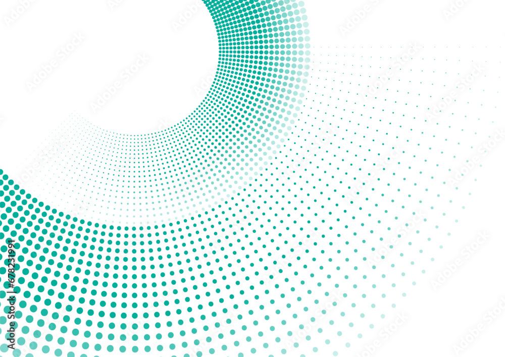 Bright green cyan minimal dotted lines abstract background. Geometric concept vector design