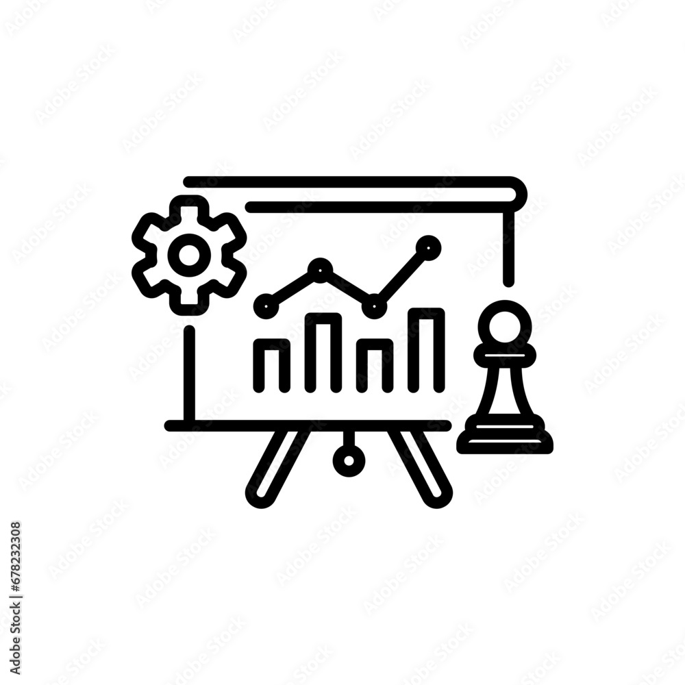 business strategy vector icon in line style business strategy vector icon in line style