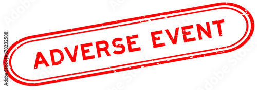 Grunge red adverse event word rubber seal stamp on white background