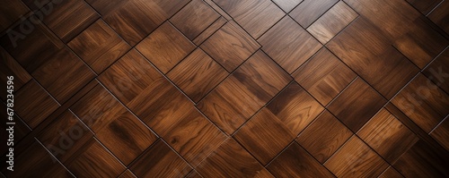 A close-up of a beautifully polished parquet floor, showcasing its intricate patterns and rich wood tones in exquisite detail.
