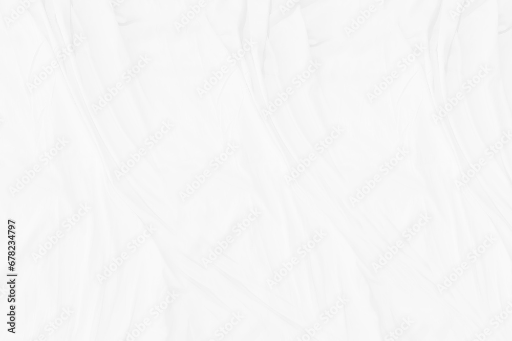 Top view Abstract White cloth background with soft waves.Wave and curve overlapping with different shadow of color,white fabric, crumpled fabric. - obrazy, fototapety, plakaty 