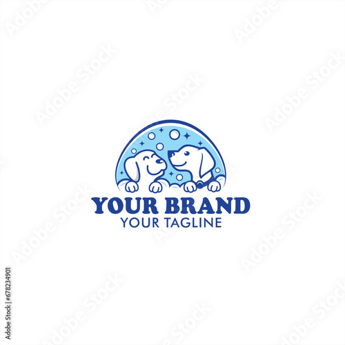 Logo for dog washing or dog grooming place