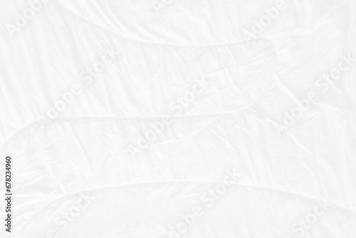 Top view Abstract White cloth background with soft waves.Wave and curve overlapping with different shadow of color,white fabric, crumpled fabric.