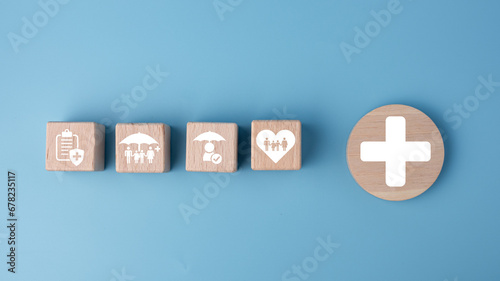 Obraz na plátně Concept of health insurance and medical