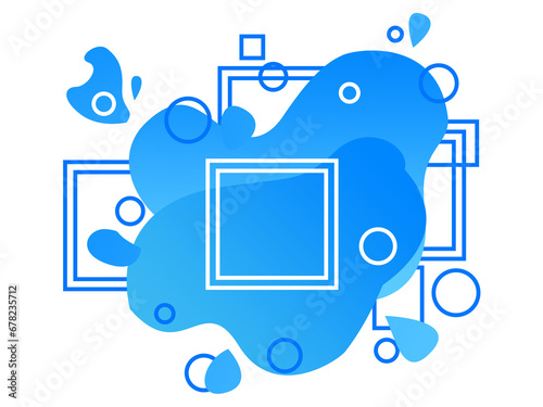 Geometric Abstraction, Water splash, Blue Squares and Circle.