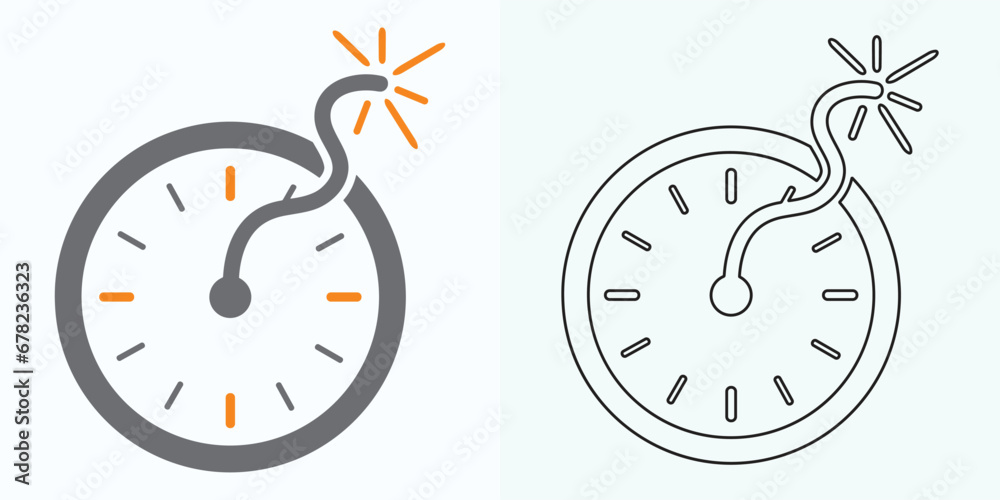new style Analog clock flat vector icon. Symbol of time management, chronometer with hour, minute, and second arrow. Simple illustration isolated on a white background. - obrazy, fototapety, plakaty 