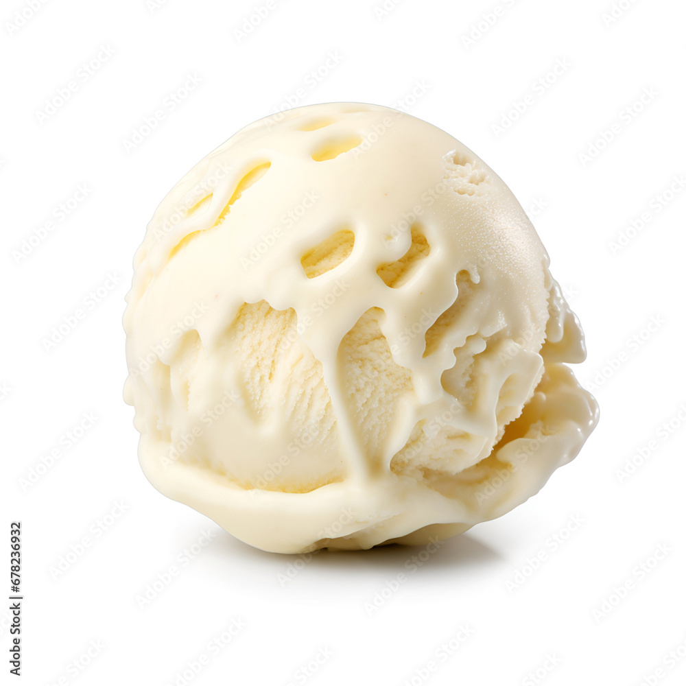 Vanilla ice cream ball on white backgrounds Vanilla ice cream ball on white backgrounds