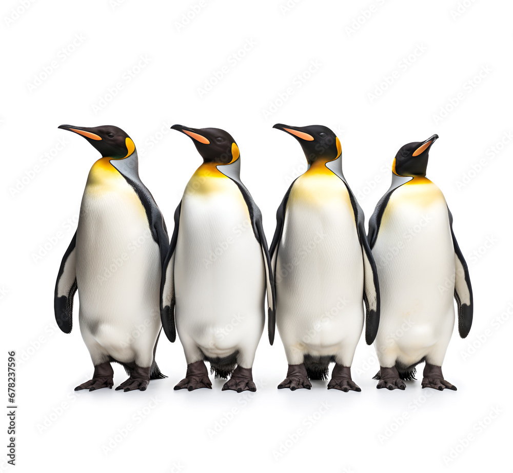 Fototapeta premium Penguins on white baclgrounds