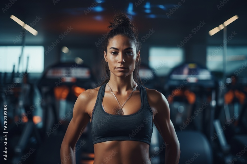 drained girl in her 30s doing step in a gym drained girl in her 30s doing step in a gym