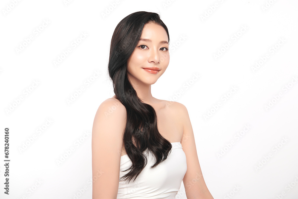 Beautiful young asian woman with clean fresh skin on white background, Face care, Facial treatment, Cosmetology, beauty and spa, Asian women portrait. Beautiful young asian woman with clean fresh skin on white background, Face care, Facial treatment, Cosmetology, beauty and spa, Asian women portrait.