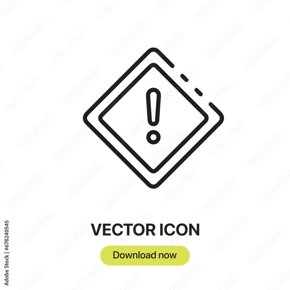 Alert icon vector. Linear-style sign for mobile concept and web design. Alert symbol illustration. Pixel vector graphics - Vector. Alert icon vector. Linear-style sign for mobile concept and web design. Alert symbol illustration. Pixel vector graphics - Vector.